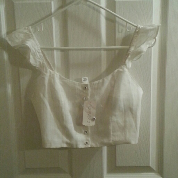 Button Front Crop Top - Picture 2 of 3